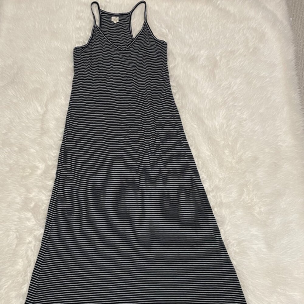 Banana Republic Factory Striped Racerback Maxi Dress Navy White Medium